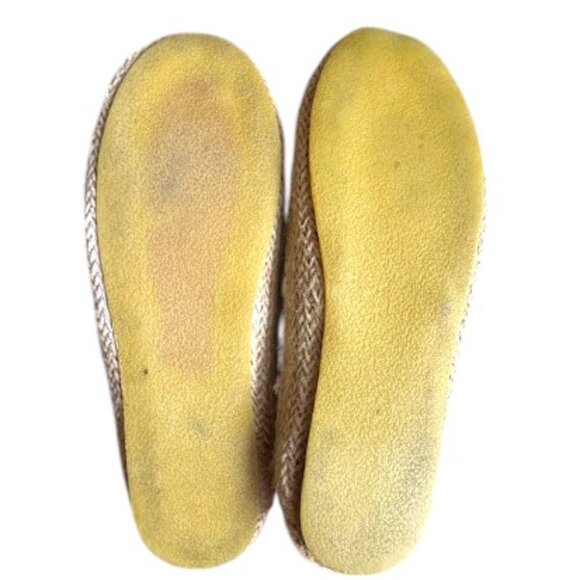 Cute Canvas White/Black Cap Toe Espadrille Slip -On Flats Sz 8 #05 - Picture 10 of 10